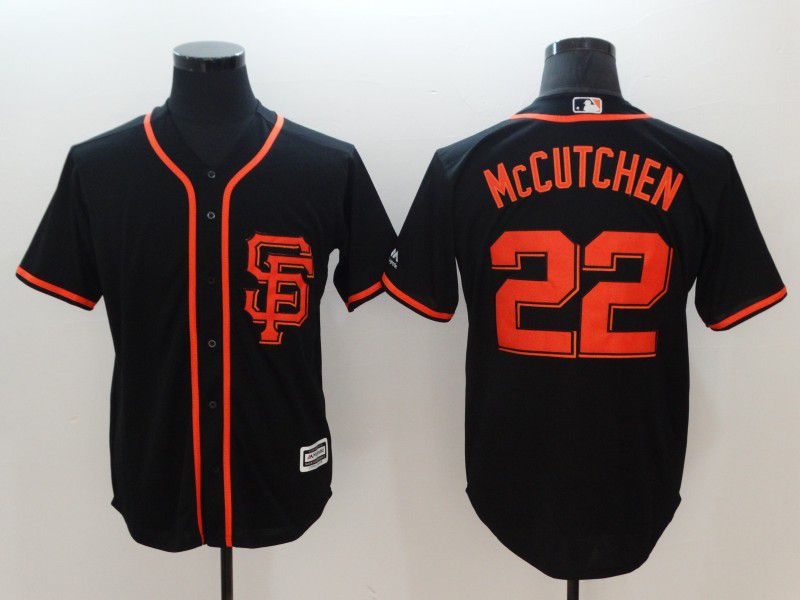 Men San Francisco Giants #22 Mccutchen Black Game MLB Jerseys